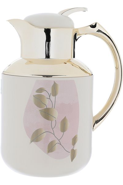 Alsaif Gallery Florya Pro Beige Thermos Set, Floral Pattern, Gold, 2 Pieces
