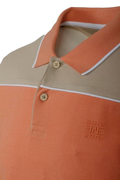 NCS Men's Polo Neck T-Shirt Beige 100% Cotton Slim Fit Double Color T-Shirt Jeans 1163