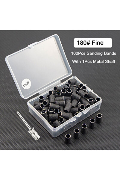 Choice1 SQA180BL100S 100Pcs Sanding Bands With 1Pcs Metal Shaft Set Nail Dril...