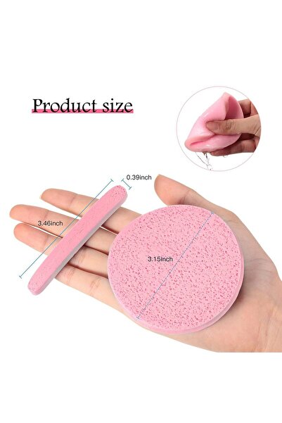 Choice1 إسفنجة وجه مضغوطة وردية اللون، 12 قطعة، لخبراء التجميل، إسفنجة تنظيف الوجه المستديرة، لإزالة المكياج