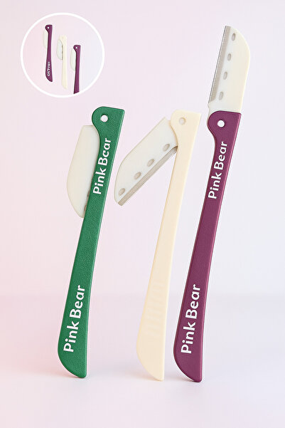 Pink Bear Katlanabilir Kaş Usturası 3'lü Paket