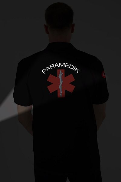 Pratik Medikal White Paramedic Polo Neck T-Shirt Unisex