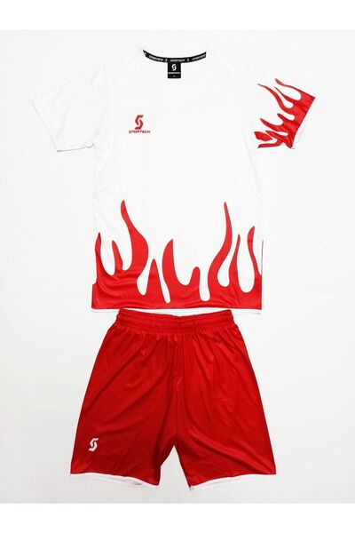 Genel Markalar Beyaz R0122 Alevli Forma Takımı (TEK KELİME ISİM VE NUMARA YAZ...