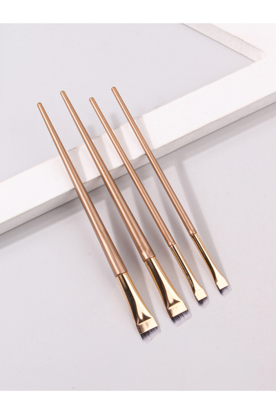 Choice فرشاة تحديد العيون السائلة الذهبية، 4 قطع، رفيعة للغاية، ذات زاوية مائلة، ذات رأس مسطح، فرشاة حواجب