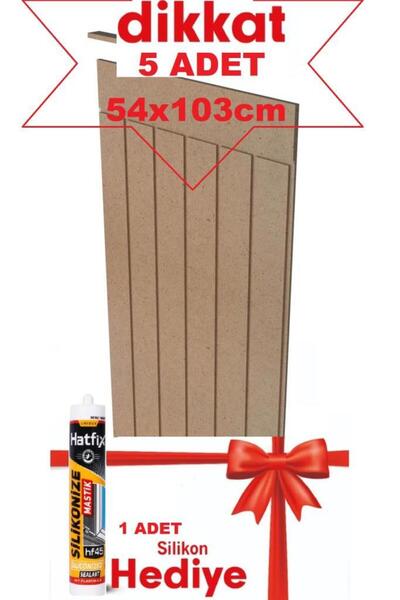 Renkli Duvarlar 5 Adet  54 X 103 Cm Hediyeli Dekoratif Duvar Paneli  Boyanabi...