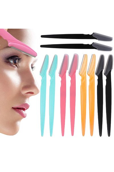 Choice 10pcs Mix Colors 10/40pcs Eyebrow Trimmer Face Blade Shaver Portable Eye Brow Epilation Hair Removal
