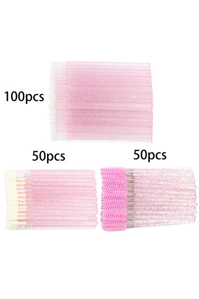 Choice1 Nylon Pink 200pcs Disposable Brushes Set Mascara Wands Lip Brushes Mi...