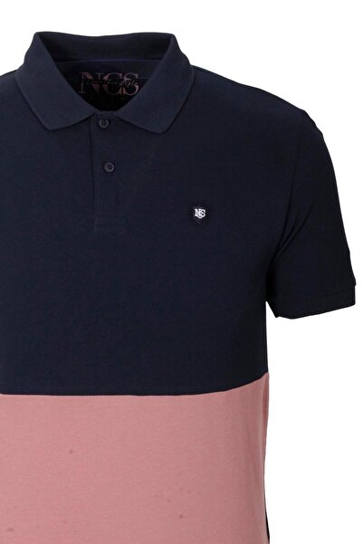 NCS Men's Polo Neck T-Shirt Navy Blue 100% Cotton Slim Fit Ribbed Sleeve Garnished T-Shirt Jeans 1165