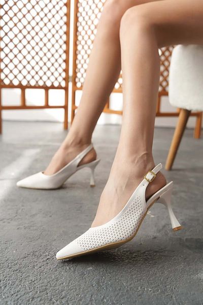 NEW ANGEL 1973 Women's Perforated Heeled Evening Dress Shoes