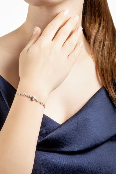 So CHIC... Aşk Yolu 18 Ayar Beyaz Altın Kaplama 19 Cm Gümüş Bileklik