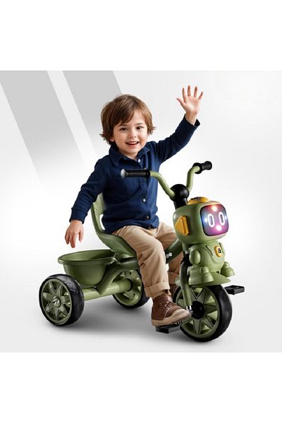 rexa دراجة ثلاثية العجلات فاخرة للأطفال مع مقعد خلفي - رحلة ممتعة للأطفال الصغار