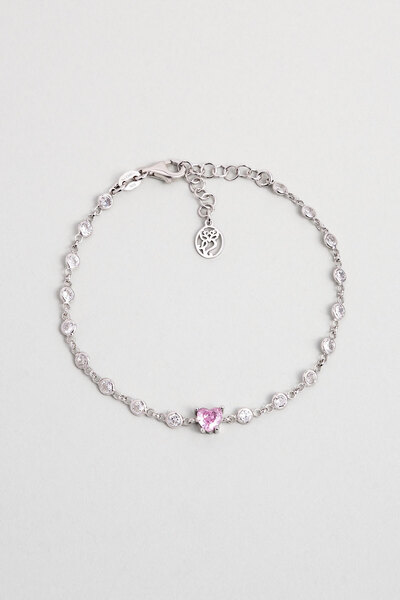 So CHIC... Aşk Yolu 18 Ayar Beyaz Altın Kaplama 19 Cm Gümüş Bileklik