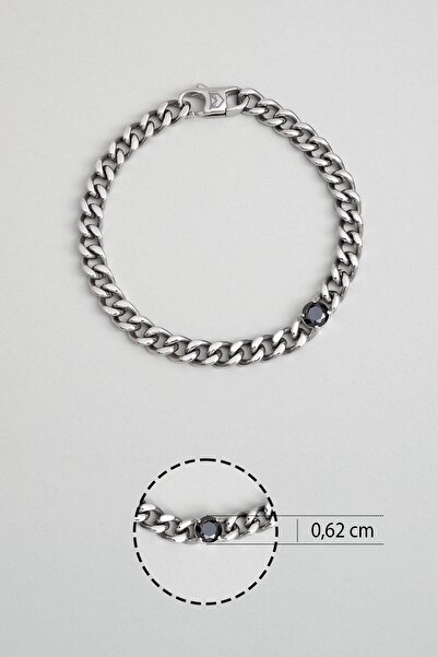 So CHIC... So CHIC... Zirkon Taşlı Çelik Zincir Erkek Bileklik