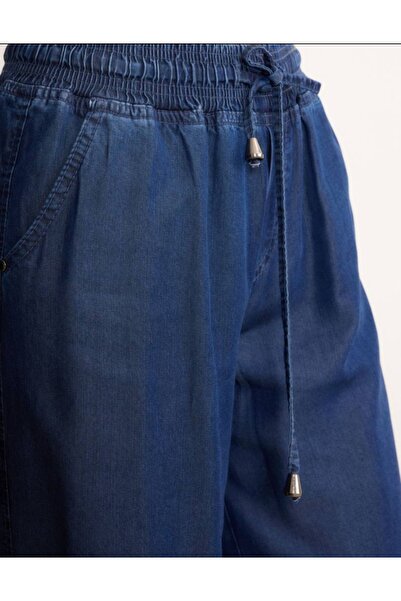 My Magazin İnce Taşlaşmış Bol Paça Kot Pantolon