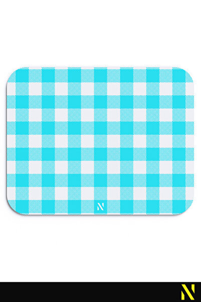 nilizma Mousepad ergonomic cu model în carouri turcoaz, bază anti-alunecare, mousepad pentru uz casnic și birou