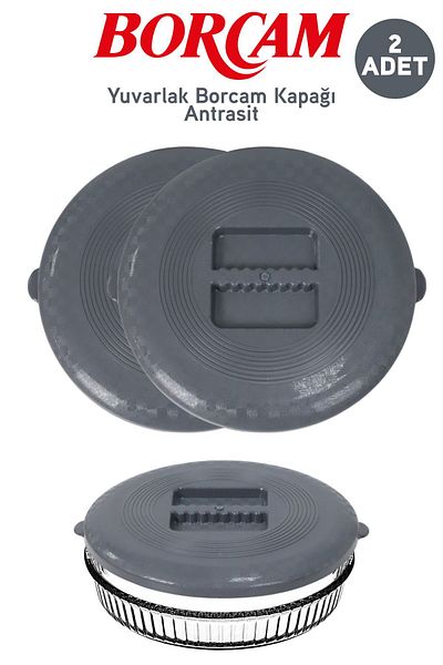 İronika İronika Plastic Round Pyrex Cover Anthracite 2 Pieces