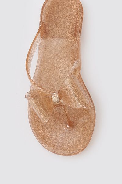 OZYO Gloria Silvery Yellow Beach Slippers