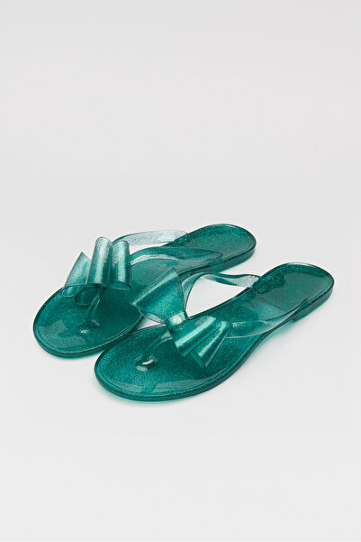 OZYO Papuci de plajă GLORIA verde argintiu