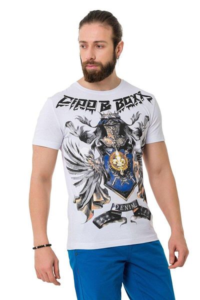 Cipo & Baxx Ct743 Λευκό T-Shirt με στάμπα κορώνας
