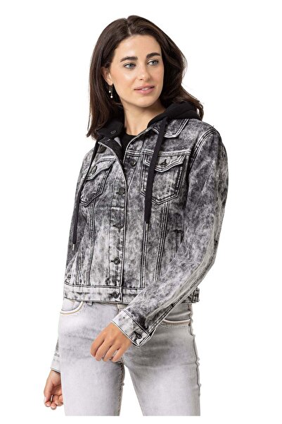 Cipo & Baxx Wj224 Casual Women's Denim Jacket with Wash Effect