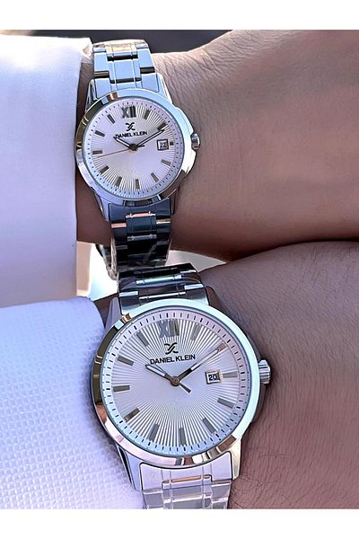 Daniel Klein DK.1.CF04 Daniel Klein Steel Cord 30 Mt Water Resistant Special Design Wristwatch for Men & Women Couples