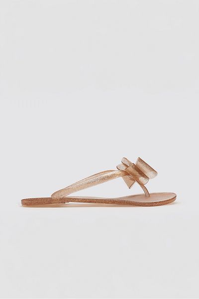 OZYO Gloria Silvery Yellow Beach Slippers