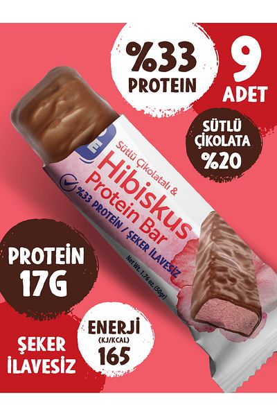 TrioMove Protein Bar - Hibiscus and Milk Chocolate, 33% Protein, 50 g X 9 Pcs