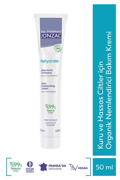 Eau Thermale Jonzac كريم العناية المرطب العضوي للبشرة الجافة والحساسة 50 مل