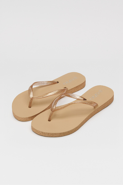 OZYO Flip-flops Havana cu aur argintiu