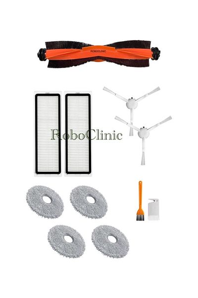 Roboclinic Xiaomi Robot Vacuum X10 Plus X20 Plus Compatible Spare Brush, Hepa Filter, Mop Set-11 Pieces