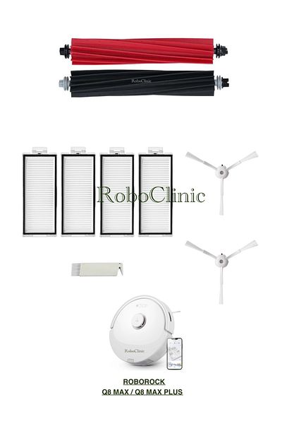 Roboclinic Brush compatible for roborock q8 max, q8 max plus robot vacuum cleaner,hepa filter-9 pieces