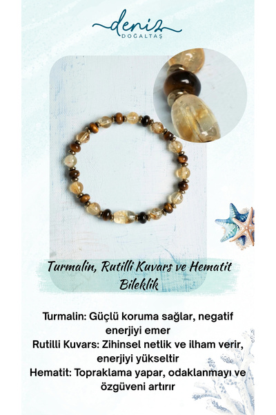 Deniz Doğal Taş سوار من السترين الطبيعي وعين النمر والهيماتيت المعتمد - الثقة...