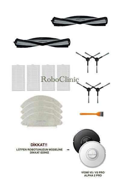 Roboclinic فرشاة بديلة متوافقة مع Viomi V5 / V5 PRO / ALPHA 2 PRO Robot Vacuu...