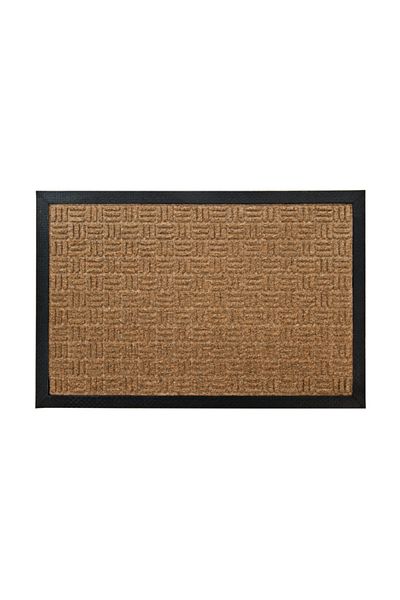 HONEYBEE سجادة باب مستطيلة الشكل للتحكم الفعال في الأوساخ، باللونين البني والأسود، 60 × 90 سم