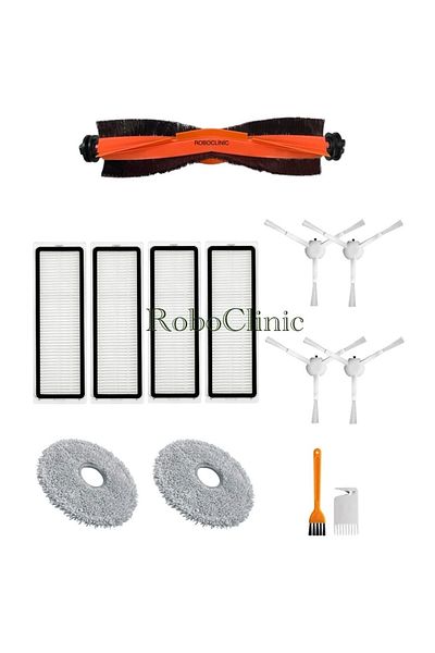 Roboclinic Xiaomi Robot Vacuum X10 Plus X20 Plus Compatible Spare Brush, Hepa Filter, Mop Set-13 Pieces