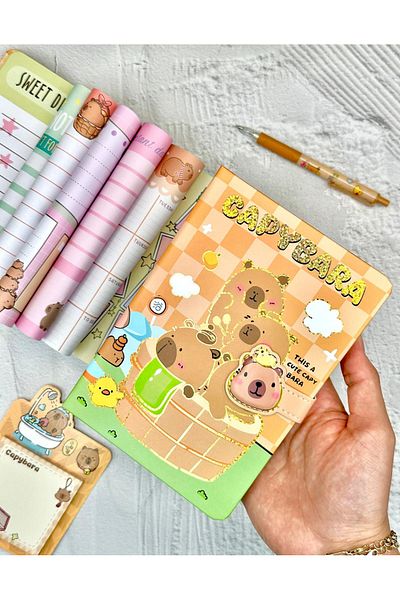 ZeCo Collection Capybara Bath Enjoyment Magnet Special Design Notebook
