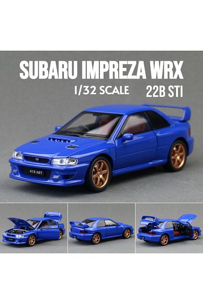 Choice Blue Jdm 1/32 Subaru Impreza Wrx Sti Toy Car Model Diecast Alloy Metal Miniature Sound & Light Colle