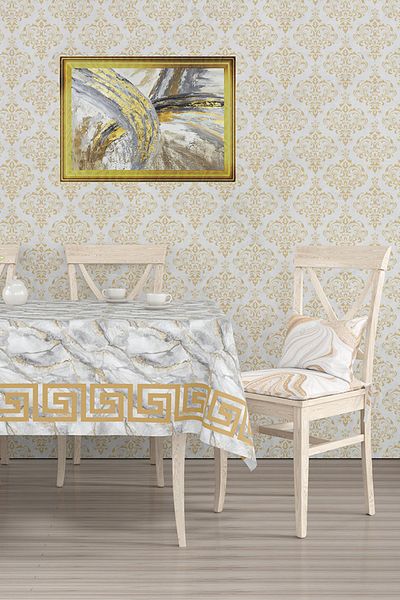 EMSAHOME Table Cloth Oilcloth Washable Wipeable Stain Resistant Fabric Look Hygienic Table Cloth
