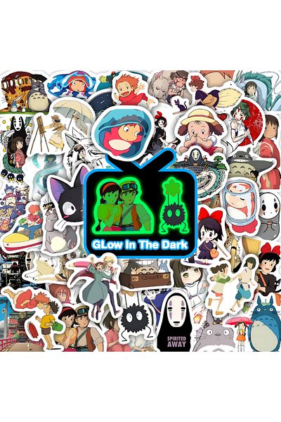 Choice 192ksxx-luminous 50 Hayao Miyazaki Glow In The Dark Stickers, Suitable For Waterproof Water Bottles,