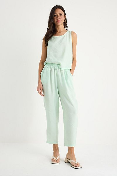 Bianco Lucci Women's Thick Strap Blouse Elastic Waist Pants Modal Suit 3089 60283231