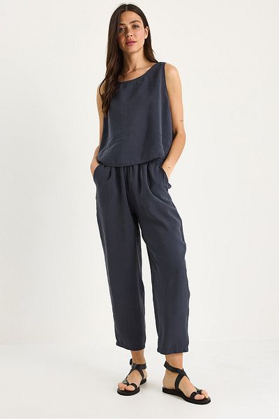 Bianco Lucci Women's Thick Strap Blouse Elastic Waist Pants Modal Suit 3089 60283231