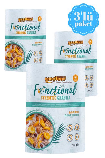 Good Food 3-Pack Firsat Pack Probiotic & Prebiotic Granola, Flax Seed, Apricot and Date Bar Chips, 3X
