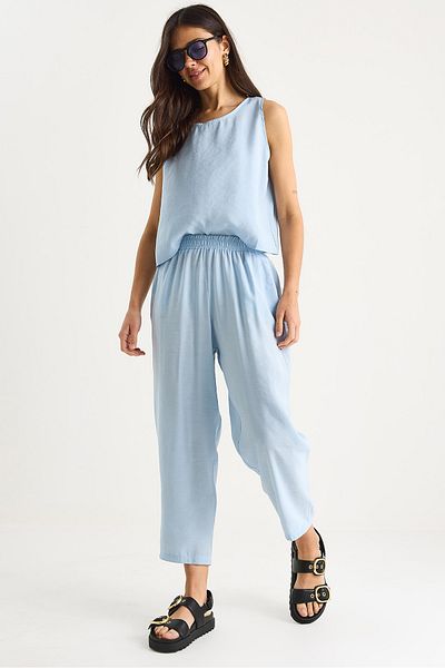 Bianco Lucci Women's Thick Strap Blouse Elastic Waist Pants Modal Suit 3089 60283231
