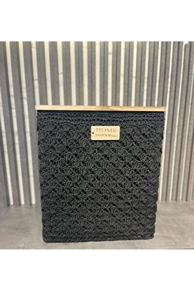 Tutku Dekoratif Örgü Kaplamalı Ahşap Kapaklı Kutu XXL