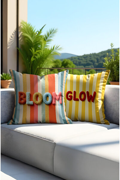 MUN HOME Ψηφιακή τυπωμένη καλοκαιρινή έγχρωμη μαξιλαροθήκη με σχέδια. Κάλυμμα...