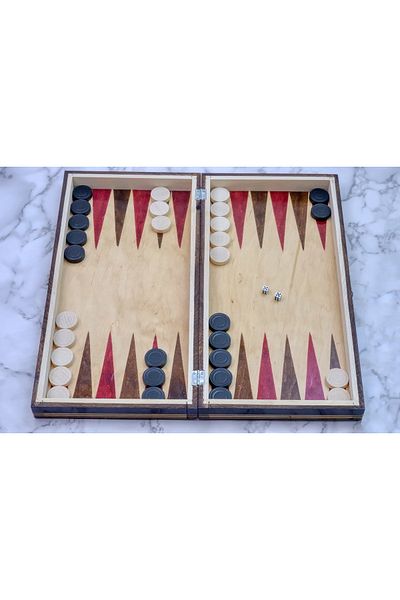 ROmde ROmde™ Wooden Chess and Backgammon Game, 38x38 cm, Black and White