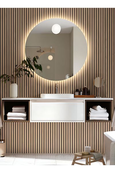 Taimi 80cm Anti-fog Round Bathroom Mirror With Backlight And Smart Touch Button