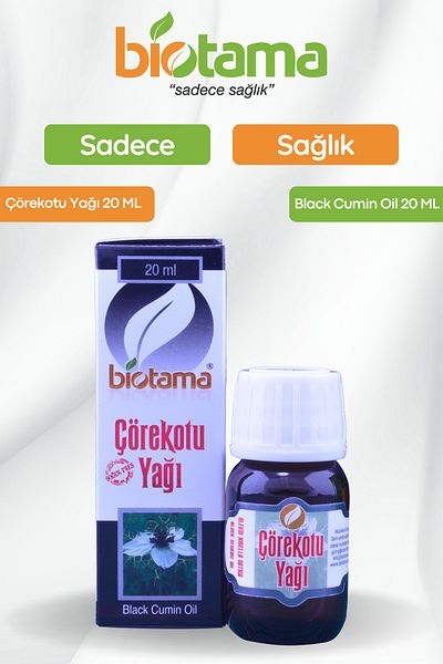 Biotama زيت الكمون الأسود 20 مل نقي 100%، معصور على البارد للبشرة والشعر ودعم المناعة