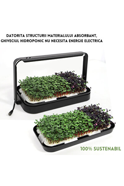 RARINCARE Kit de Crestere Microplante si Germeni RARINCARE, tip ghiveci Hidroponic, Lampa UV 16W