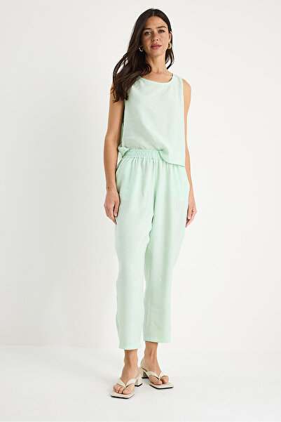 Bianco Lucci Women's Thick Strap Blouse Elastic Waist Pants Modal Suit 3089 60283231